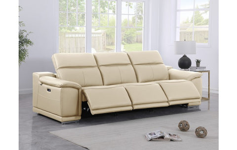 9762 DivanItalia Beige 3-Piece Modular Power Reclining Sofa – Top Grain Italian LeatherModel:  9762-BEIGE-3.3-HT