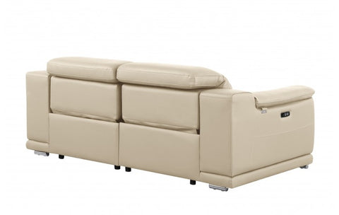 9762 DivanItalia Beige Top Grain Italian Leather Modular LoveseatModel:  9762-BEIGE-2.2-HT