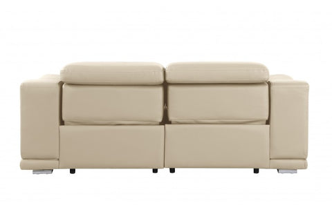 9762 DivanItalia Beige Top Grain Italian Leather Modular LoveseatModel:  9762-BEIGE-2.2-HT