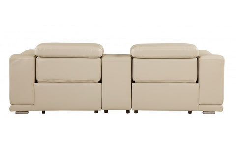 9762 DivanItalia Beige Modular Power Reclining Loveseat – Top Grain Italian LeatherModel:  9762-BEIGE-3.2-HT