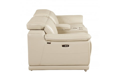 9762 DivanItalia Beige Modular Power Reclining Loveseat – Top Grain Italian LeatherModel:  9762-BEIGE-3.2-HT