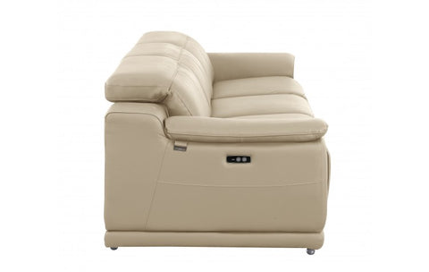 9762 DivanItalia Beige Top Grain Italian Leather Power Reclining Sofa with Dual ReclinersModel:  9762-BEIGE-3.2-S-HT