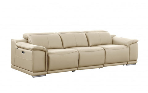 9762 DivanItalia Beige 3-Piece Modular Power Reclining Sofa – Top Grain Italian LeatherModel:  9762-BEIGE-3.3-HT