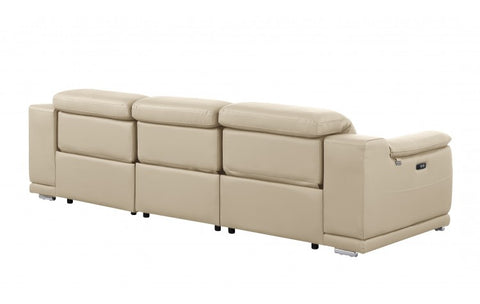 9762 DivanItalia Beige 3-Piece Modular Power Reclining Sofa – Top Grain Italian LeatherModel:  9762-BEIGE-3.3-HT