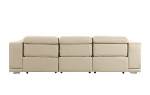 9762 DivanItalia Beige 3-Piece Modular Power Reclining Sofa – Top Grain Italian LeatherModel:  9762-BEIGE-3.3-HT
