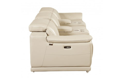 9762 DivanItalia Beige 5-Piece Modular Power Reclining Sofa – Top Grain Italian LeatherModel:  9762-BEIGE-5.3-HT