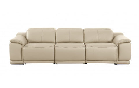 9762 DivanItalia Beige 6-Piece Modular Power Reclining Sofa and Loveseat Set – Top Grain Italian LeatherModel:  9762-BEIGE-6.5-HT
