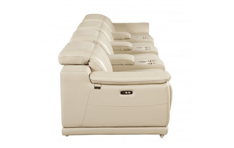 9762 DivanItalia Beige 7-Piece Modular Power Reclining Sofa – Top Grain Italian LeatherModel:  9762-BEIGE-S-7.4-HT