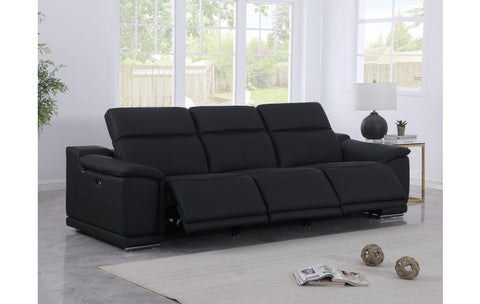 9762 DivanItalia Black 3-Piece Modular Power Reclining Sofa – Top Grain Italian LeatherModel:  9762-BLACK-3.3-HT