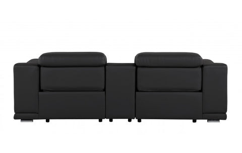 9762 DivanItalia Black Modular Power Reclining Loveseat – Top Grain Italian LeatherModel:  9762-BLACK-3.2-HT