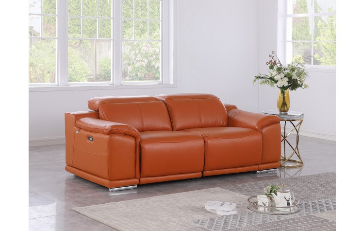 9762 DivanItalia Camel Top Grain Italian Leather Modular LoveseatModel:  9762-CAMEL-2.2-HT