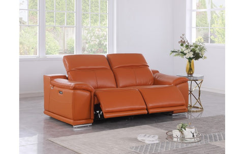 9762 DivanItalia Camel Top Grain Italian Leather Modular LoveseatModel:  9762-CAMEL-2.2-HT