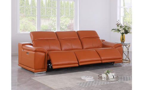 9762 DivanItalia Camel 3-Piece Modular Power Reclining Sofa – Top Grain Italian LeatherModel:  9762-CAMEL-3.3-HT
