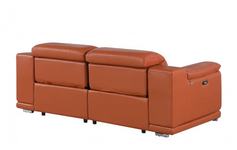 9762 DivanItalia Camel Top Grain Italian Leather Modular LoveseatModel:  9762-CAMEL-2.2-HT