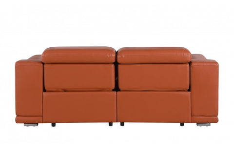 9762 DivanItalia Camel Top Grain Italian Leather Modular LoveseatModel:  9762-CAMEL-2.2-HT