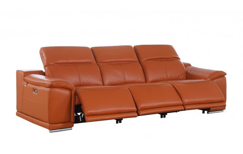 9762 DivanItalia Camel 3-Piece Modular Power Reclining Sofa – Top Grain Italian LeatherModel:  9762-CAMEL-3.3-HT
