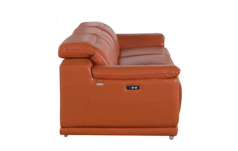 9762 DivanItalia Camel 3-Piece Modular Power Reclining Sofa – Top Grain Italian LeatherModel:  9762-CAMEL-3.3-HT