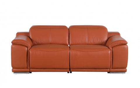 9762 DivanItalia Camel Modular Power Reclining Sofa and Loveseat Set in Top Grain Italian LeatherModel:  9762-CAMEL-5.4-HT-2PC