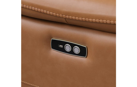 9762 DivanItalia Cognac Top Grain Italian Leather Power Reclining Sofa with Dual ReclinersModel:  9762-COGNAC-3.2-S-HT