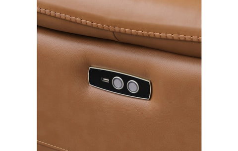 9762 DivanItalia Cognac Top Grain Italian Leather Modular LoveseatModel:  9762-COGNAC-2.2-HT