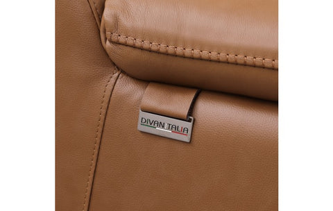 9762 DivanItalia Cognac Top Grain Italian Leather Modular LoveseatModel:  9762-COGNAC-2.2-HT