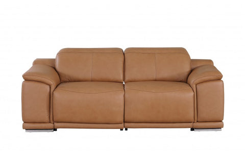 9762 DivanItalia Cognac Top Grain Italian Leather Modular LoveseatModel:  9762-COGNAC-2.2-HT