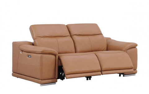 9762 DivanItalia Cognac Top Grain Italian Leather Modular LoveseatModel:  9762-COGNAC-2.2-HT