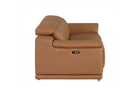 9762 DivanItalia Cognac Top Grain Italian Leather Modular LoveseatModel:  9762-COGNAC-2.2-HT