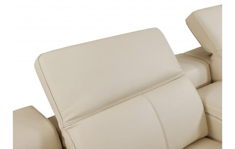 9762 DivanItalia Beige 6-Piece Modular Power Reclining Sofa and Loveseat Set – Top Grain Italian LeatherModel:  9762-BEIGE-6.5-HT