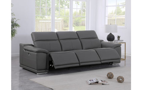 9762 DivanItalia Dark Gray 3-Piece Modular Power Reclining Sofa – Top Grain Italian LeatherModel:  9762-DK-GREY-3.3-HT