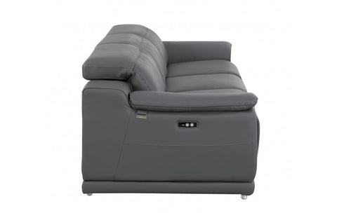9762 DivanItalia Dark Gray 3-Piece Modular Power Reclining Sofa – Top Grain Italian LeatherModel:  9762-DK-GREY-3.3-HT