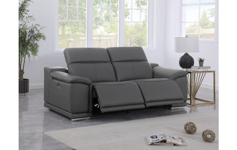 9762 DivanItalia Dark Grey Top Grain Italian Leather Modular LoveseatModel:  9762-DK-GREY-2.2-HT