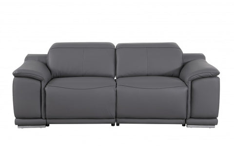 9762 DivanItalia Dark Grey Top Grain Italian Leather Modular LoveseatModel:  9762-DK-GREY-2.2-HT