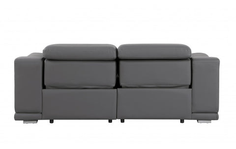 9762 DivanItalia Dark Grey Top Grain Italian Leather Modular LoveseatModel:  9762-DK-GREY-2.2-HT