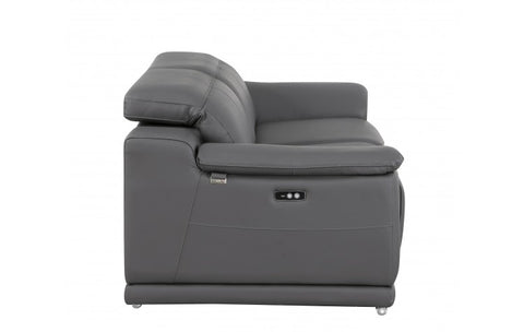 9762 DivanItalia Dark Grey Top Grain Italian Leather Modular LoveseatModel:  9762-DK-GREY-2.2-HT