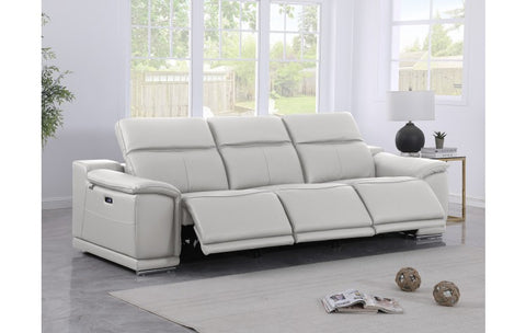9762 DivanItalia Light Gray 3-Piece Modular Power Reclining Sofa – Top Grain Italian LeatherModel:  9762-LT-GREY-3.3-HT