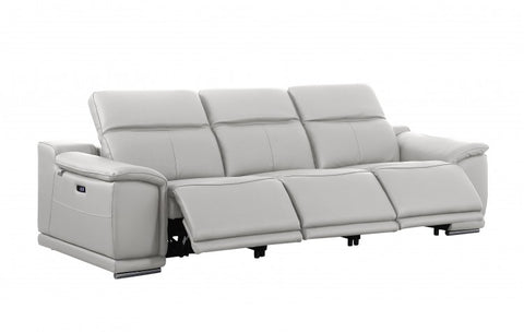 9762 DivanItalia Light Gray 3-Piece Modular Power Reclining Sofa – Top Grain Italian LeatherModel:  9762-LT-GREY-3.3-HT