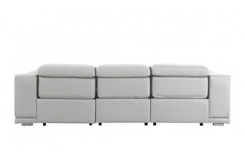 9762 DivanItalia Light Gray 3-Piece Modular Power Reclining Sofa – Top Grain Italian LeatherModel:  9762-LT-GREY-3.3-HT