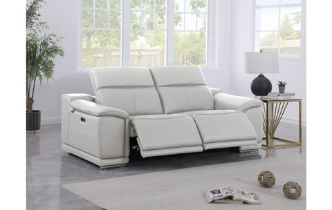 9762 DivanItalia Light Grey Top Grain Italian Leather Modular LoveseatModel:  9762-LT-GREY-2.2-HT
