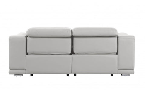 9762 DivanItalia Light Grey Top Grain Italian Leather Modular LoveseatModel:  9762-LT-GREY-2.2-HT
