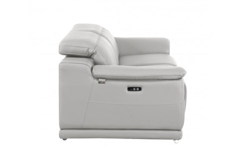 9762 DivanItalia Light Grey Top Grain Italian Leather Modular LoveseatModel:  9762-LT-GREY-2.2-HT
