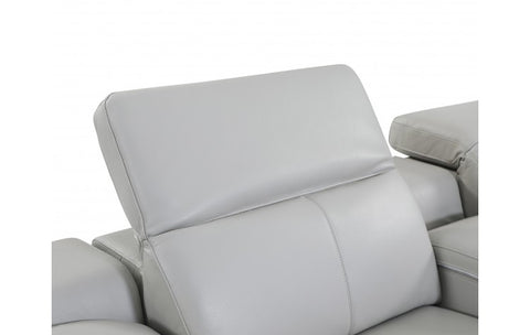 9762 DivanItalia Light Gray 3-Piece Modular Power Reclining Sofa – Top Grain Italian LeatherModel:  9762-LT-GREY-3.3-HT