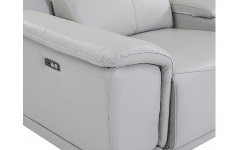 9762 DivanItalia Light Gray 3-Piece Modular Power Reclining Sofa – Top Grain Italian LeatherModel:  9762-LT-GREY-3.3-HT
