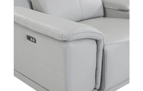 9762 DivanItalia Light Gray 10-Piece Sectional – Top Grain Italian Leather with 4 Power Recliners and 2 ConsolesModel:  9762-LT-GREY-10PC-4PWR-U-SECTIONAL-GROUP