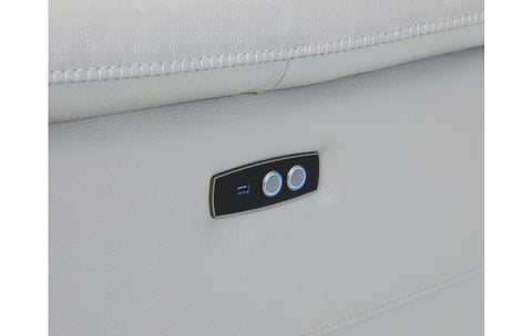 9762 DivanItalia Light Grey Top Grain Italian Leather Modular LoveseatModel:  9762-LT-GREY-2.2-HT