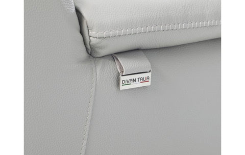 9762 DivanItalia Light Grey Top Grain Italian Leather Modular LoveseatModel:  9762-LT-GREY-2.2-HT