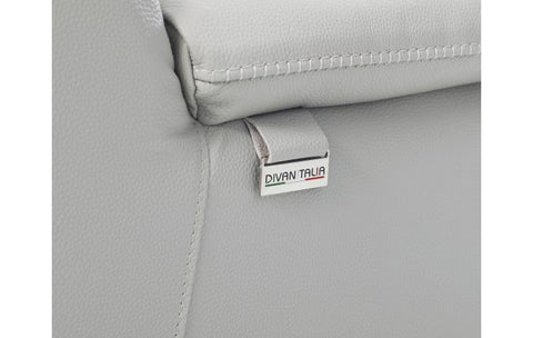 9762 DivanItalia Light Gray Modular Power Reclining Loveseat – Top Grain Italian LeatherModel:  9762-LT-GREY-3.2-HT