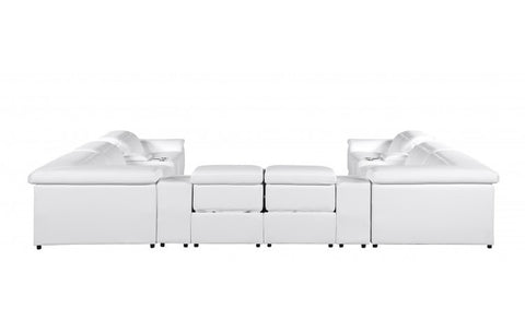 9762 DivanItalia White 12-Piece Sectional – Top Grain Italian Leather with 4 Power Recliners and 4 ConsolesModel:  9762-WHITE-12PC-4PWR-U-SECTIONAL-GROUP