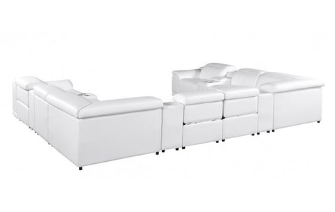 9762 DivanItalia White 12-Piece Sectional – Top Grain Italian Leather with 4 Power Recliners and 4 ConsolesModel:  9762-WHITE-12PC-4PWR-U-SECTIONAL-GROUP