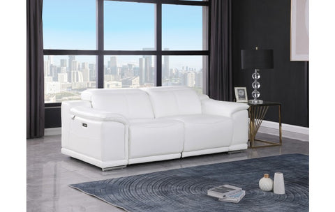 9762 DivanItalia White Top Grain Italian Leather Modular LoveseatModel:  9762-WHITE-2.2-HT